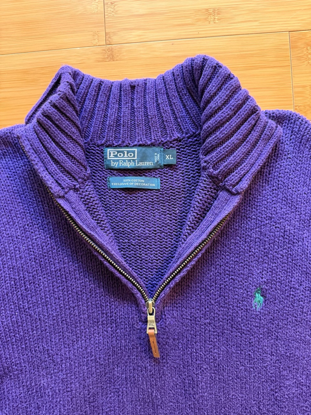 Vintage Polo Ralph Lauren Pullover Cable Knit Quarter-Zip Sweater - Men’s XL